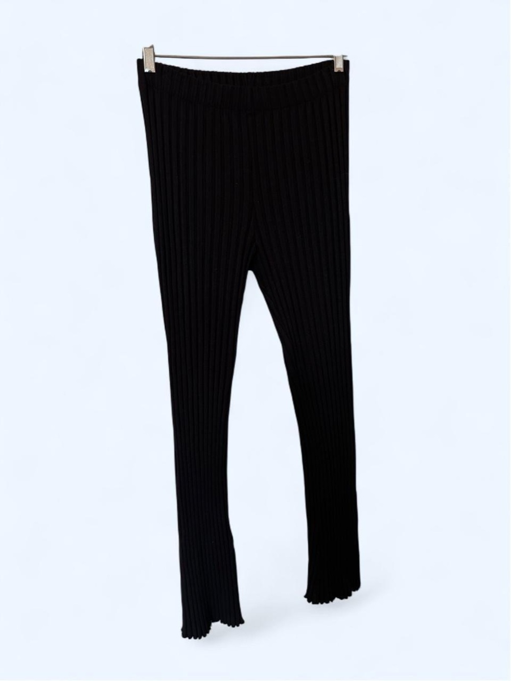 Simon Miller Black Ribbed Knit Leggings